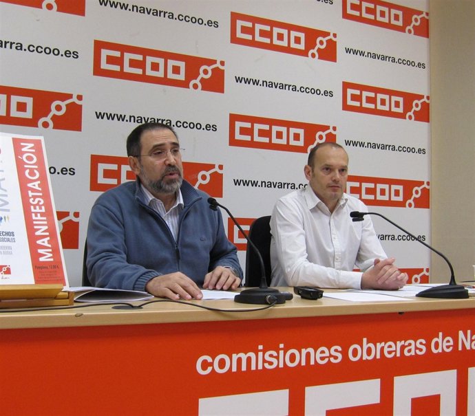 Los Dirigentes De CCOO De Navarra José María Molinero Y Raúl Villar.