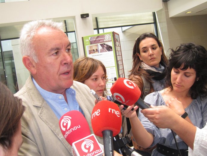 Cayo Lara Atiende A Los Medios En Castellón