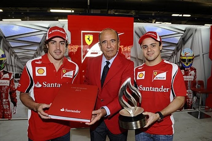 Fernando Alonso, Emilio Botín Y Felipe Massa