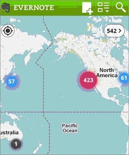 Geolocalización En Evernote 3.0.