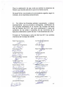 Petición De La Asamblea. 