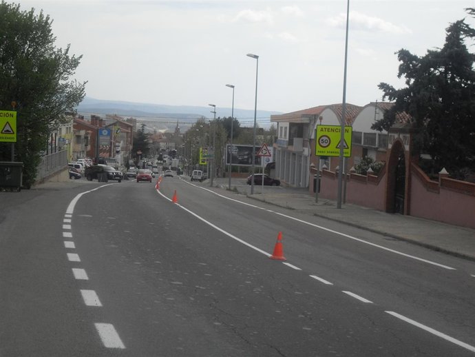 Obras En La Carretera De Alcañiz En Teruel