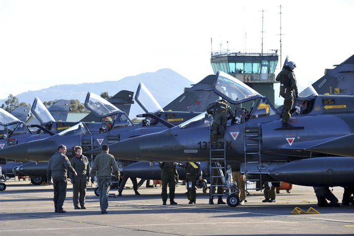 Aviones de Francia en su misión en Libia
