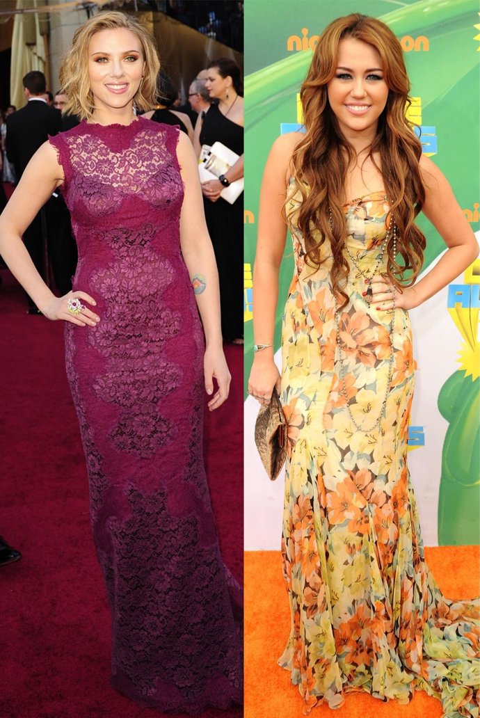 Montaje De Scarlett Johansson Y Miley Cyrus