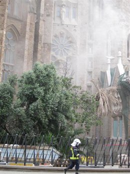 Incendio en la Sagrada Familia