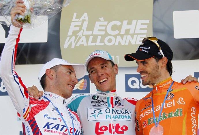 El Ciclista Belga Philippe Gilbert, Samuel Sánchez Y Joaquim Rodríguez