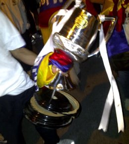 Trofeo De La Copa Del Rey Tras El 'Copacidio' De Sergio Ramos
