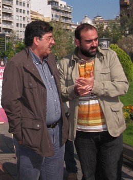 Diego Valderas Con El Candidato De IU En Granada, Francisco Puentedura