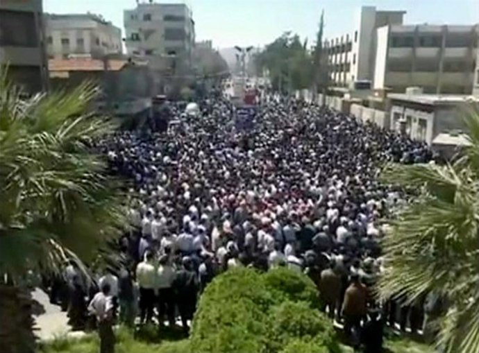 Manifestación Contra El Régimen Sirio En Damasco