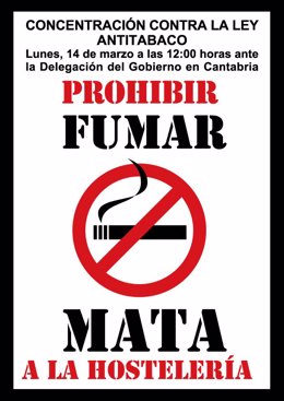 Cartel Prohibir Fumar Mata a la Hostelería 