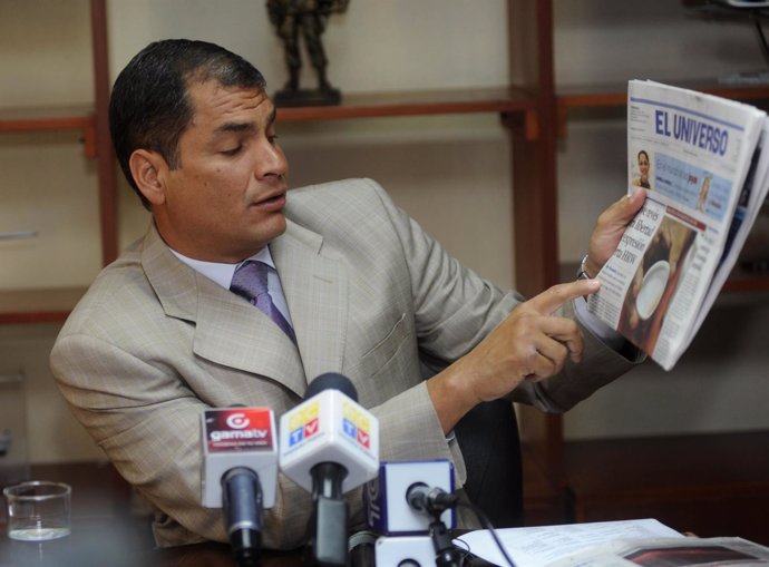 El Presidente Ecuatoriano, Rafael Correa.