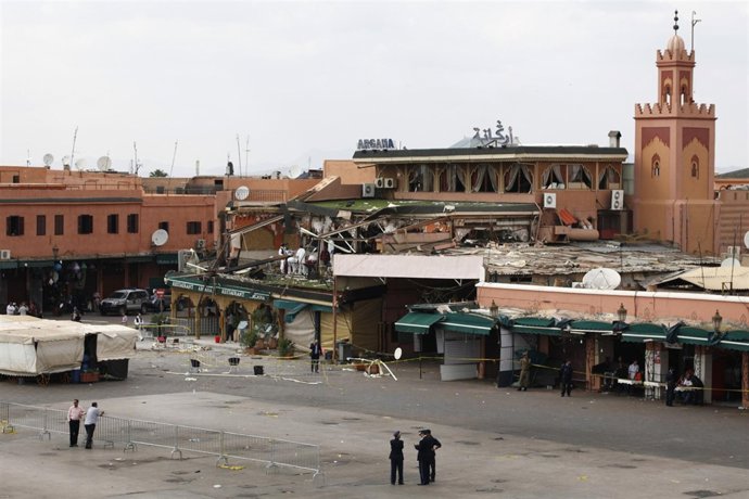 Restaurante 'Argana' En Marrakech Tras La Explosión De Una Bomba