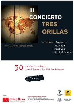 Cartel De La Tercera Edición Del Concierto 'Tres Orillas'