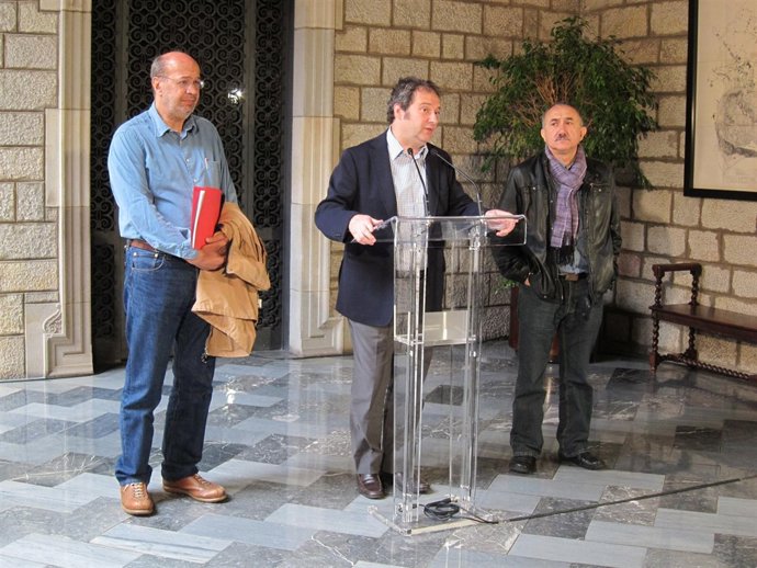 Hereu, Álvarez (UGT) Y Gallego (CC.OO.)