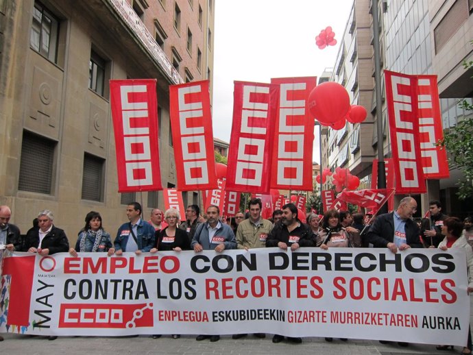 Manifestación De CCOO En Pamplona Con Motivo Del 1º De Mayo.