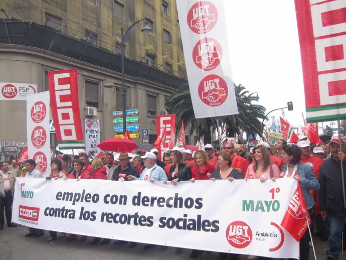 La Manifestación Del 1 De Mayo Ha Reunido En Málaga A Unas 7.000 Personas