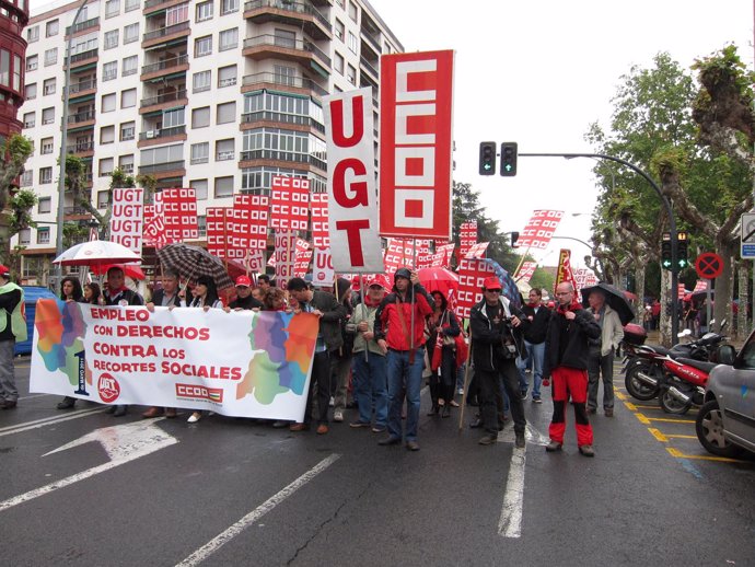Manifestación 1º De Mayo, UGT Y CC.OO. 