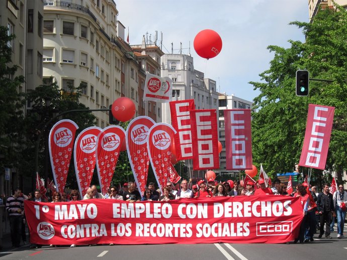 Manifestación del Primero de Mayo en Santander