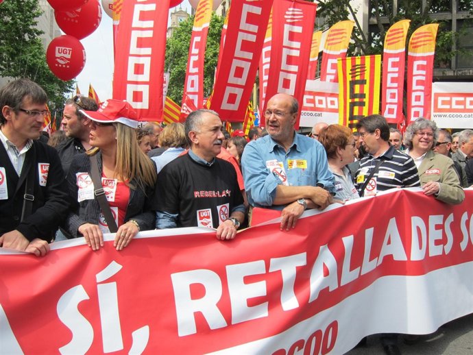 Cabecera De La Manifestación En Barcelona