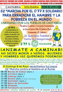 Cartel de la Marcha por el 0,77% Solidario