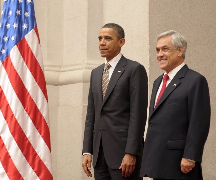 Los Presidentes De EEUU, Barack Obama; Y De Chile, Sebastián Piñera.