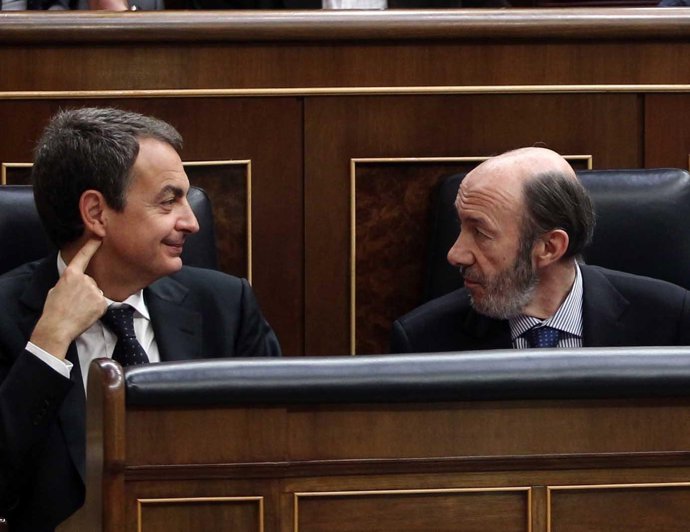 Zapatero y Rubalcaba en el Congreso
