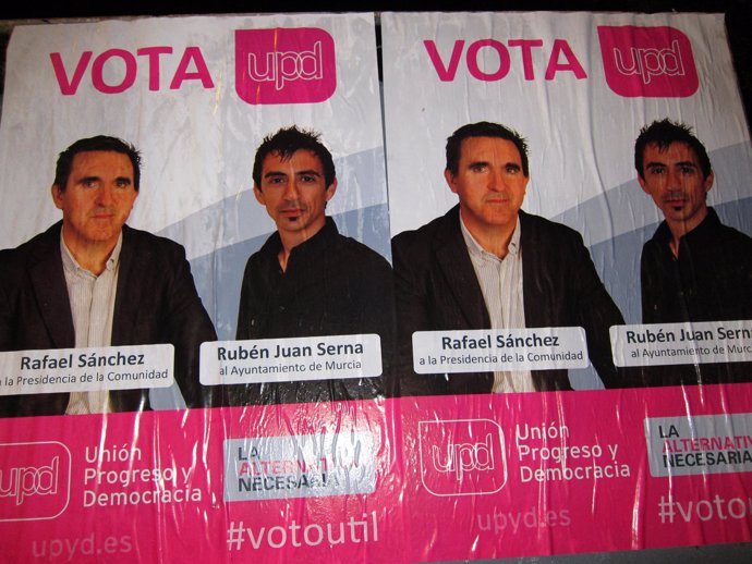 Cartel De Candidatos De Upyd A La Comunidad Y A La Alcaldía De Murcia