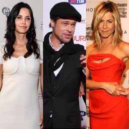 Montaje De Courteney Cox, Brad Pitt Y Jennifer Aniston