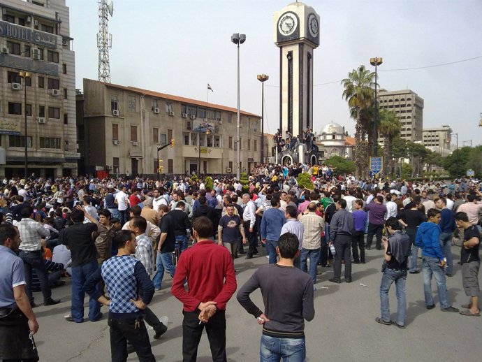 Manifestación Antigubernamental En Siria