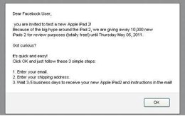 Facebook Spam Ipad 2