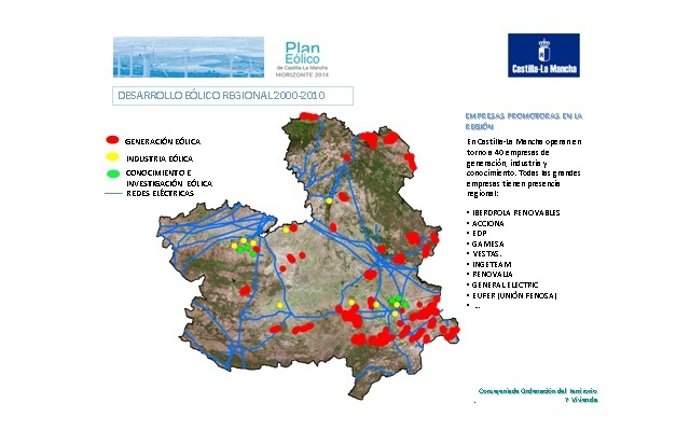 Mapa Parques Eólicos CLM