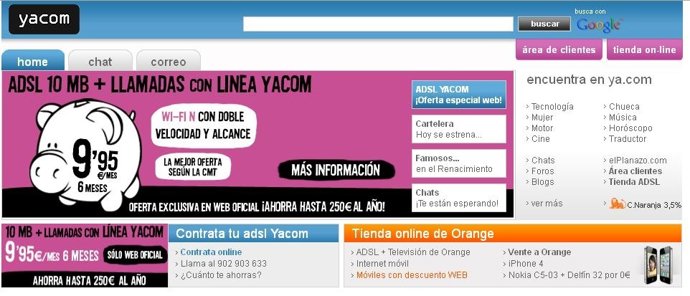 Página Web Ya.Com