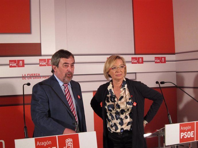 Belloch Y Almunia En La Sede Del PSOE