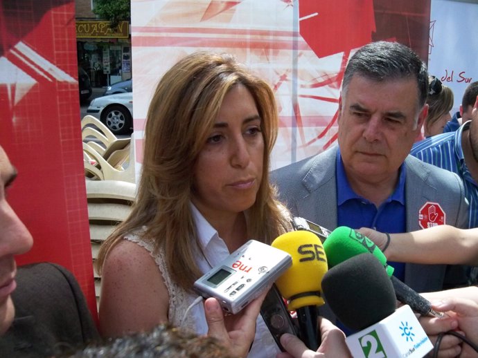 La Secretaria De Organización Del PSOE-A, Susan Díaz, Y José Antonio Viera