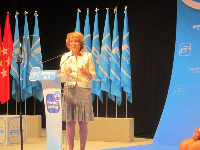 Aguirre Durante La Presentación Del Programa De Sanidad Del PP