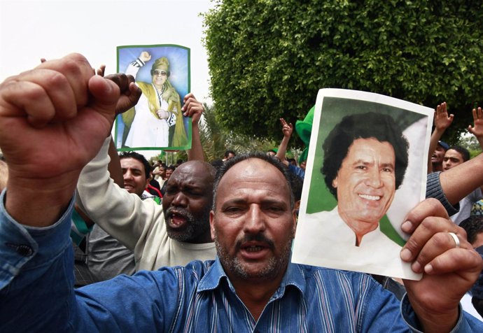 Manifestación A Favor Del Lider Libio Gadafi