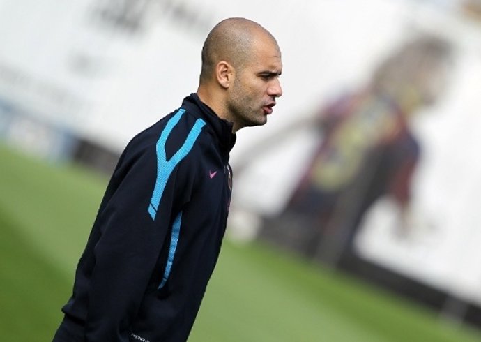 Josep Guardiola en la Ciutat Esportiva Joan Gamper