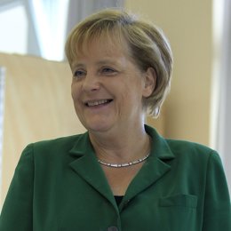 Primer plano de Angela Merkel