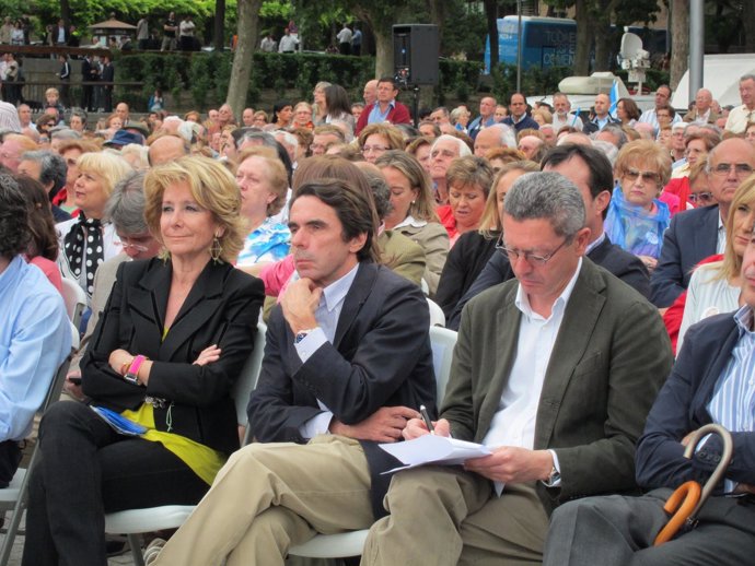 Aguirre,  Aznar Y Ruiz-Gallardón, En Un Acto En Madrid Río