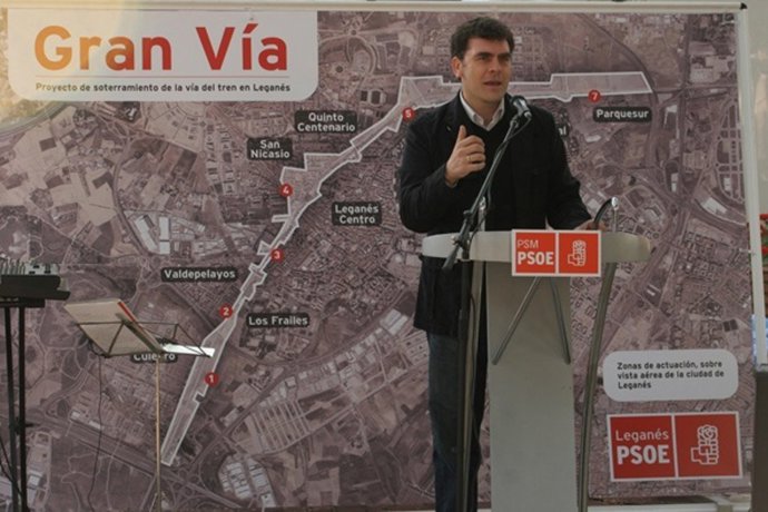 Alcalde De Leganés Presentando Gran Vía