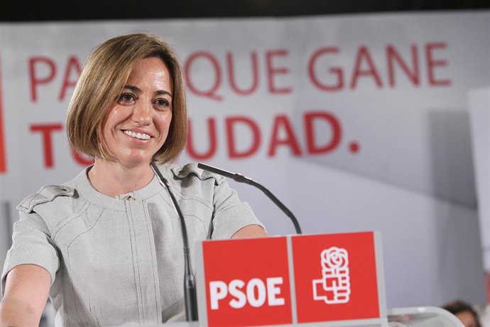 Carme Chacón, Durante Un Mitin En Tomelloso