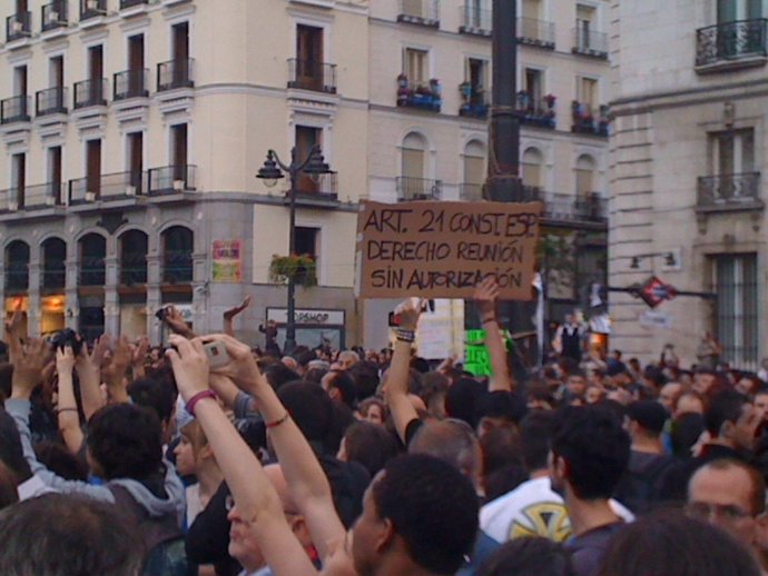 Protesta En La Puerta Del Sol