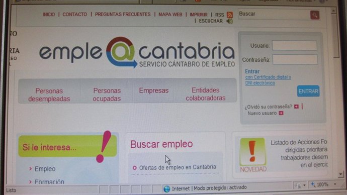 Web Del Servicio Cántabro De Empleo