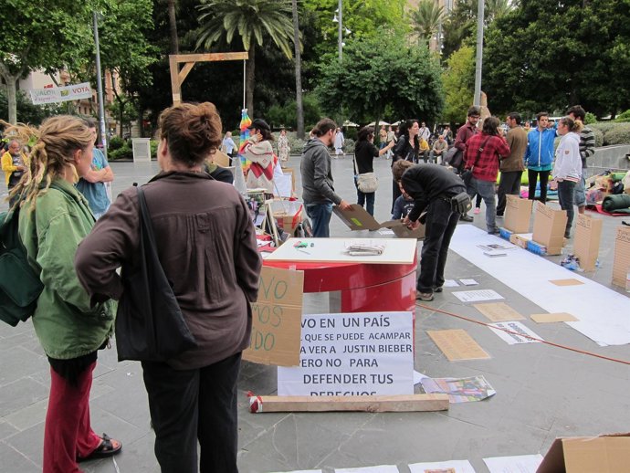 Asistentes a la acampada de Palma 
