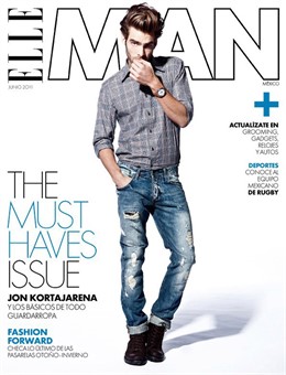 El Modelo Jon Kortajarena En La Portada De 'Elle Man' De México 
