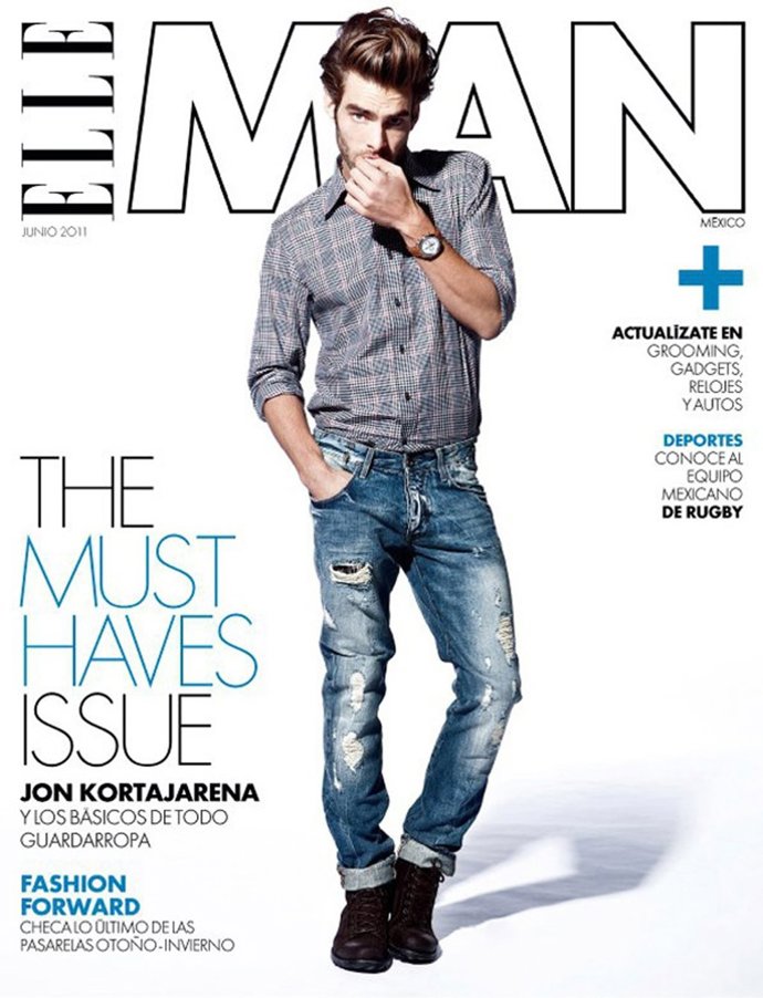 El Modelo Jon Kortajarena En La Portada De 'Elle Man' De México 