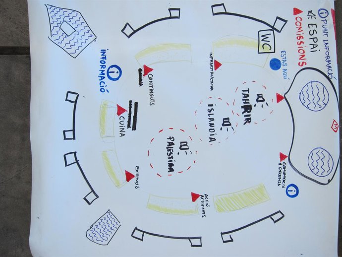 Mapa De La @Acampadabcn En Plaza Catalunya