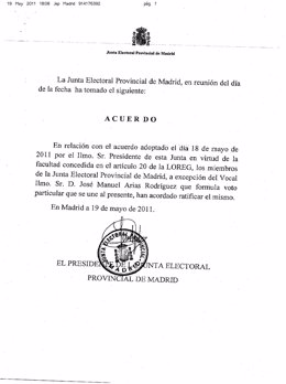 Resolución De Ratificación De La Junta Provincial