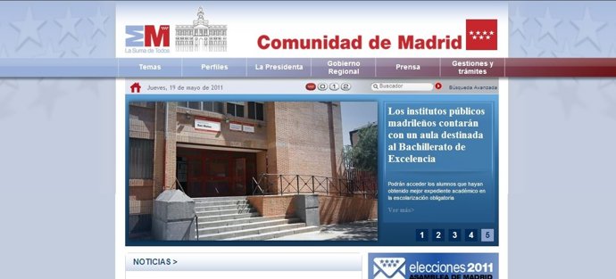Pantallazo De  Www.Madrid.Org