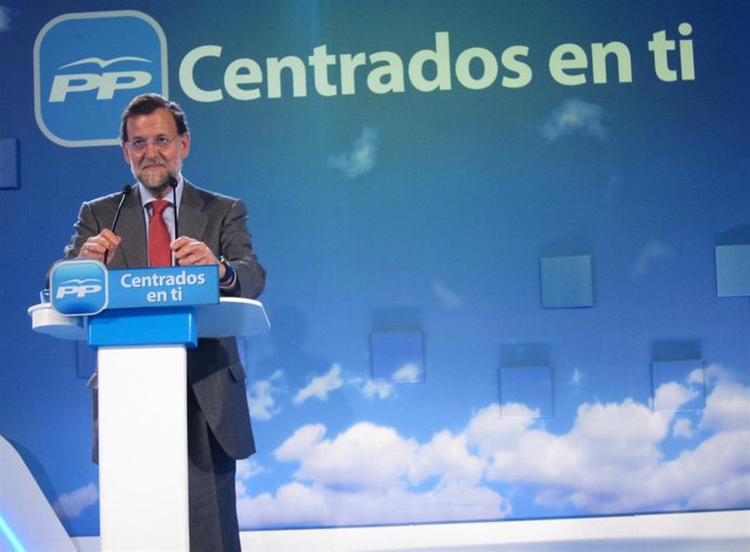 Rajoy Durante Su Acto De Sevilla.